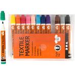 Permanente Textielstiften set - 12 stuks, Verzenden, Nieuw, Knutselwerk