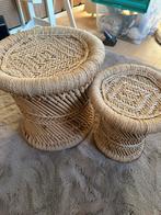 Boho krukjes van bamboe en koord, Ophalen, Zo goed als nieuw