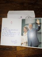 Carte de remerciement Reine Fabiola 1993, Collections, Maisons royales & Noblesse, Comme neuf, Enlèvement ou Envoi