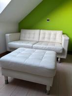 Sofa en poef, Huis en Inrichting, Slaapkamer | Slaapbanken, Ophalen, Zo goed als nieuw, Tweepersoons, Crème