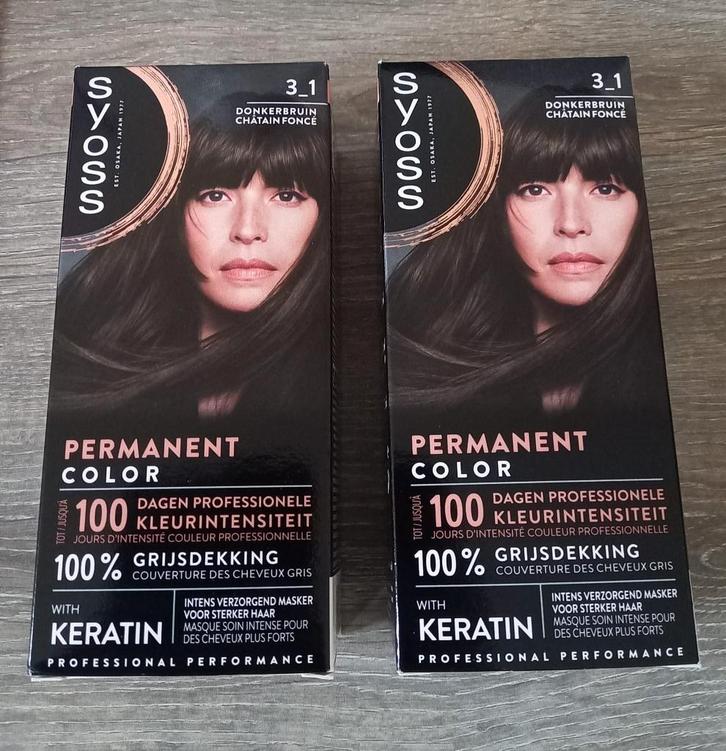 Syoss Permanent Color Haarkleuring - Donkerbruin - 2 stuks, Bijoux, Sacs & Beauté, Beauté | Soins des cheveux, Neuf, Soin des cheveux ou Soin réparateur des cheveux