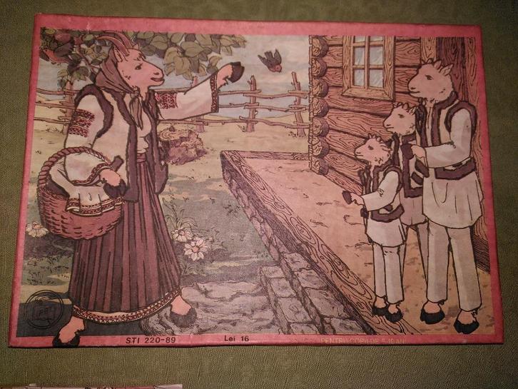 Oude Roemeense puzzeldoos 'Capra cu trei iezi', Antiek en Kunst, Antiek | Speelgoed, Ophalen of Verzenden