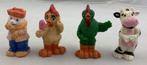 Biba Farm Biba Farm 4x Figurine Poupée Poulet Vache Coq, Utilisé, Enlèvement ou Envoi