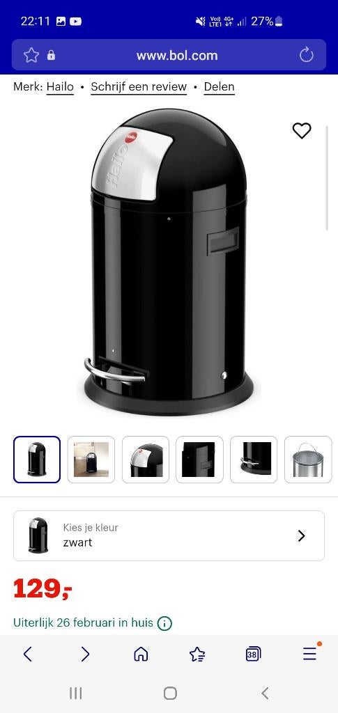 Poubelle Hailo, Ophalen, Zo goed als nieuw