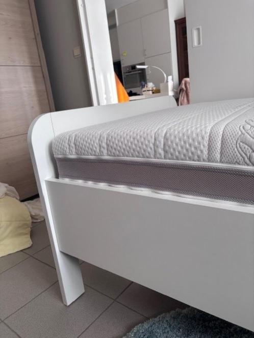 Elektrisch Bed, Huis en Inrichting, Slaapkamer | Bedden, Zo goed als nieuw, Eenpersoons, 90 cm, 190 cm of minder, Hout, Wit, Verstelbaar