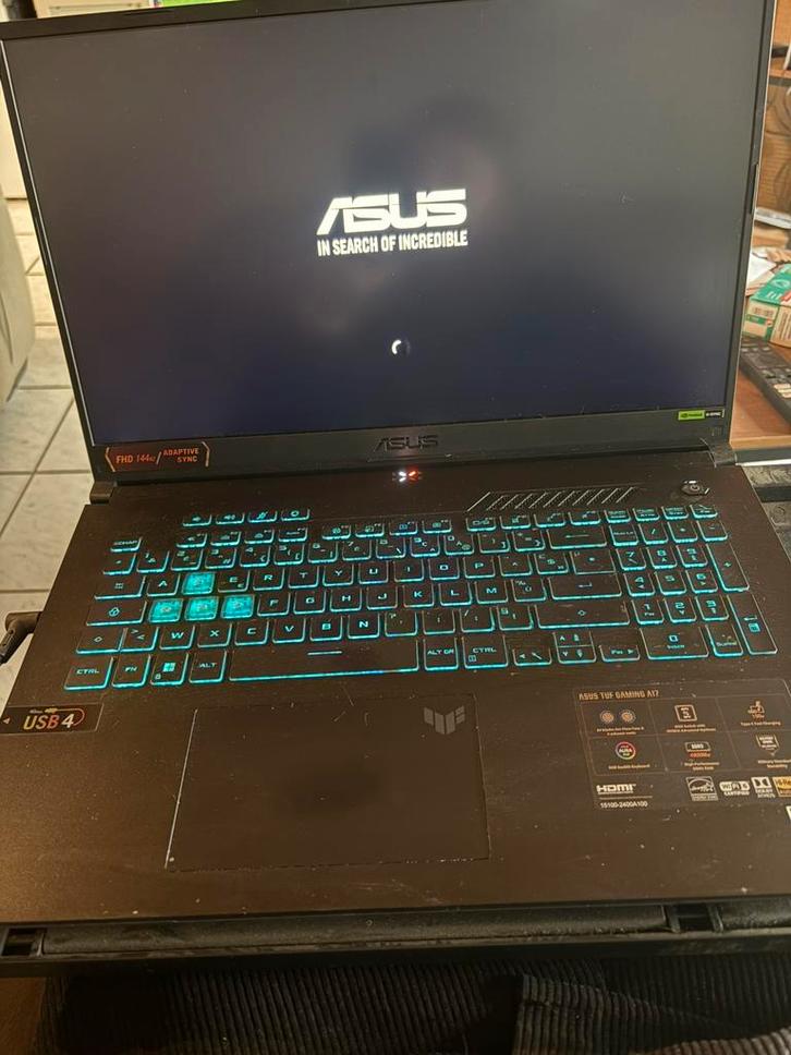Pc gamer asus tuf, Informatique & Logiciels, Ordinateurs portables Windows, Comme neuf, 17 pouces ou plus, SSD, 4 Ghz ou plus