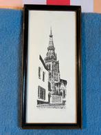 Gravure gesigneerd door Geerts - Gotische kerk in Vlaanderen, Ophalen of Verzenden
