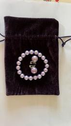 Bracelet et boucles d’oreilles, Gebruikt, Paars, Kunststof of Plastic, Met bedels of kralen