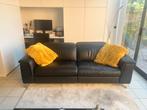 Design lederen zwarte zetel met relax electronisch!, Huis en Inrichting, Ophalen, 100 tot 125 cm, Tweepersoons, Leer