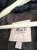 Miss E  donker blauw lange jas met gevoerde stof maat s, Blauw, Ophalen of Verzenden, Zo goed als nieuw, Maat 36 (S)