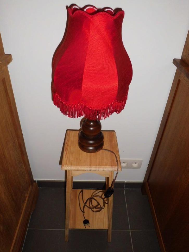 tafel lamp, Huis en Inrichting, Lampen | Tafellampen, Zo goed als nieuw, Minder dan 50 cm, Hout, Ophalen