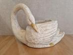 Vintage Gipsen zwaan bloempot, Antiek en Kunst, Curiosa en Brocante, Ophalen of Verzenden