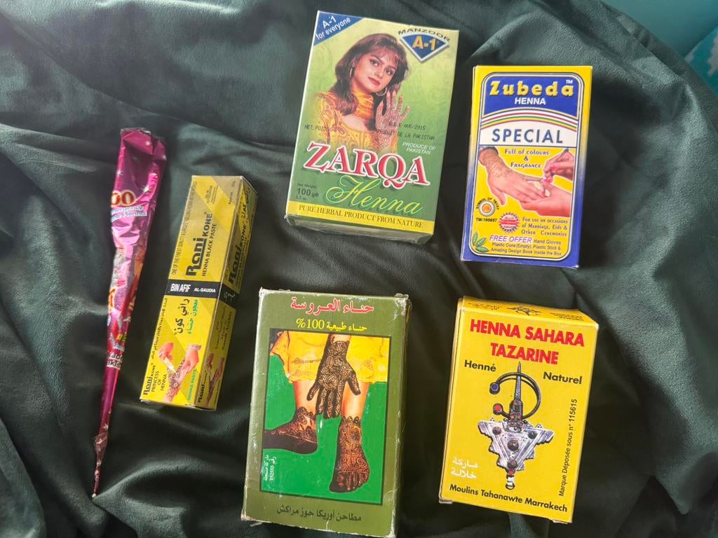 Henna voor de handen 6 stuks, Ophalen, Zo goed als nieuw