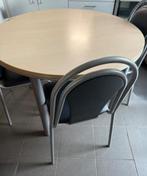 Ronde tafel met 4 stoelen, Huis en Inrichting, Tafels | Eettafels, Ophalen, Gebruikt, 100 tot 150 cm, Rond