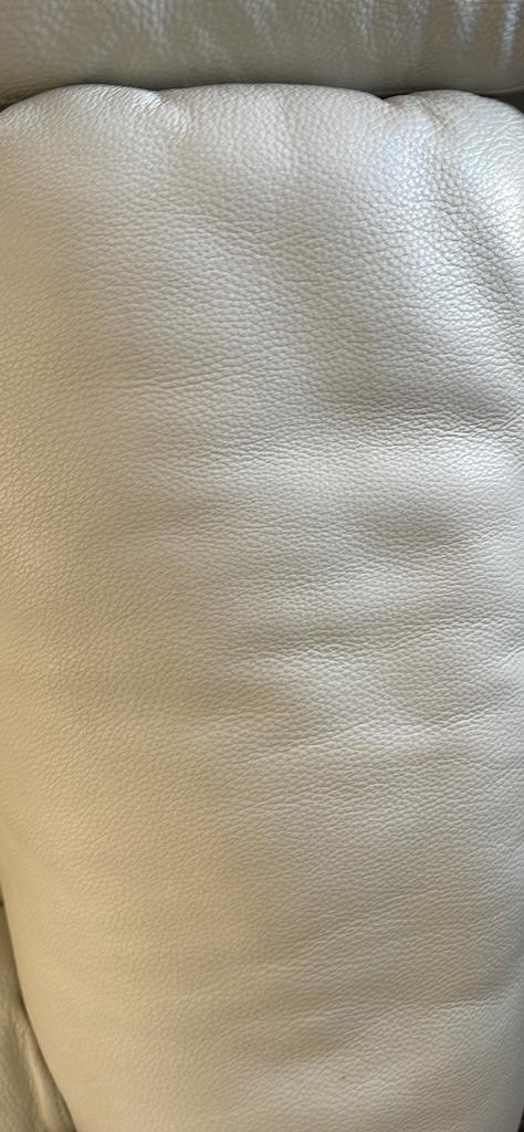 Wit lederen salon met loungechair lengte 3,20m, Huis en Inrichting, Ophalen, Gebruikt, Overige maten, Wit