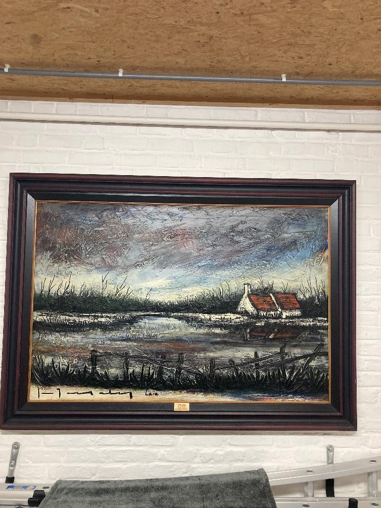 groot schilderij stephaan tessely, Antiek en Kunst, Ophalen