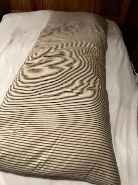 COUSSIN DOUBLE AVEC PLUMES VÉRITABLES. 130 X 50 CM., Maison & Meubles, Chambre à coucher | Linge de lit, Oreiller, Gris, Enlèvement ou Envoi