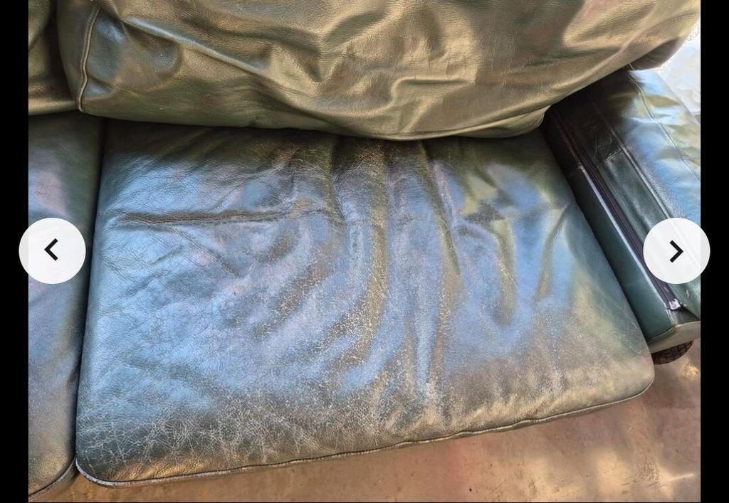 3 zit groen leder, Ophalen