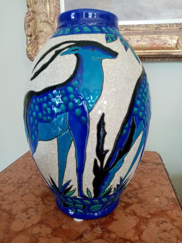 Vase Boch frères keramis Catteau art déco, Antiquités & Art