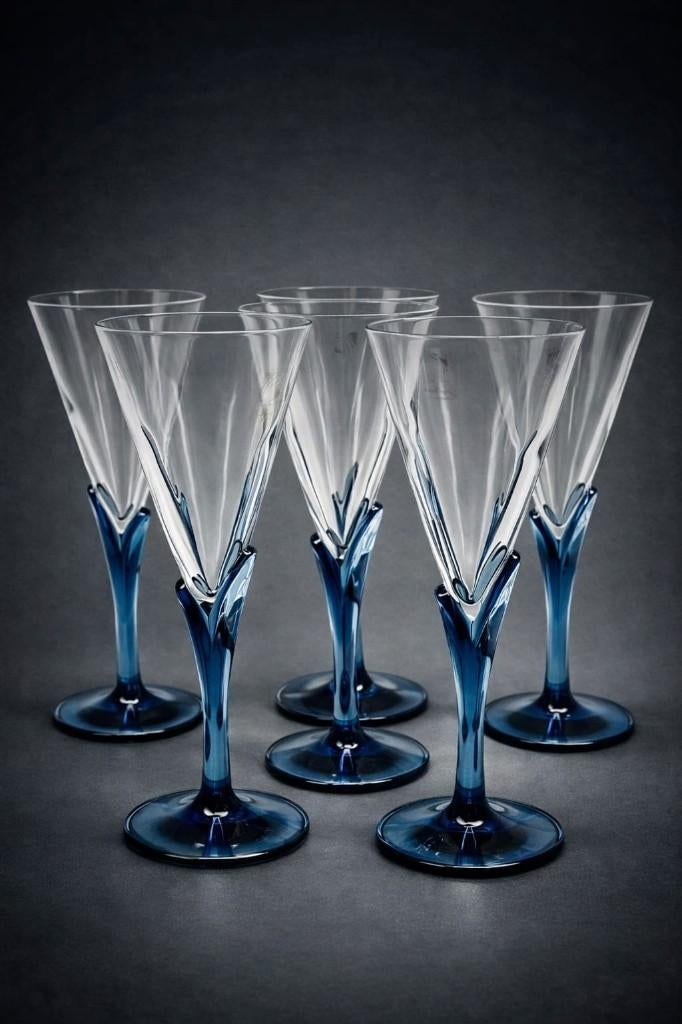 Six flûtes à champagne vintage de la collection Florian Bleu, Enlèvement ou Envoi, Neuf, Autres types