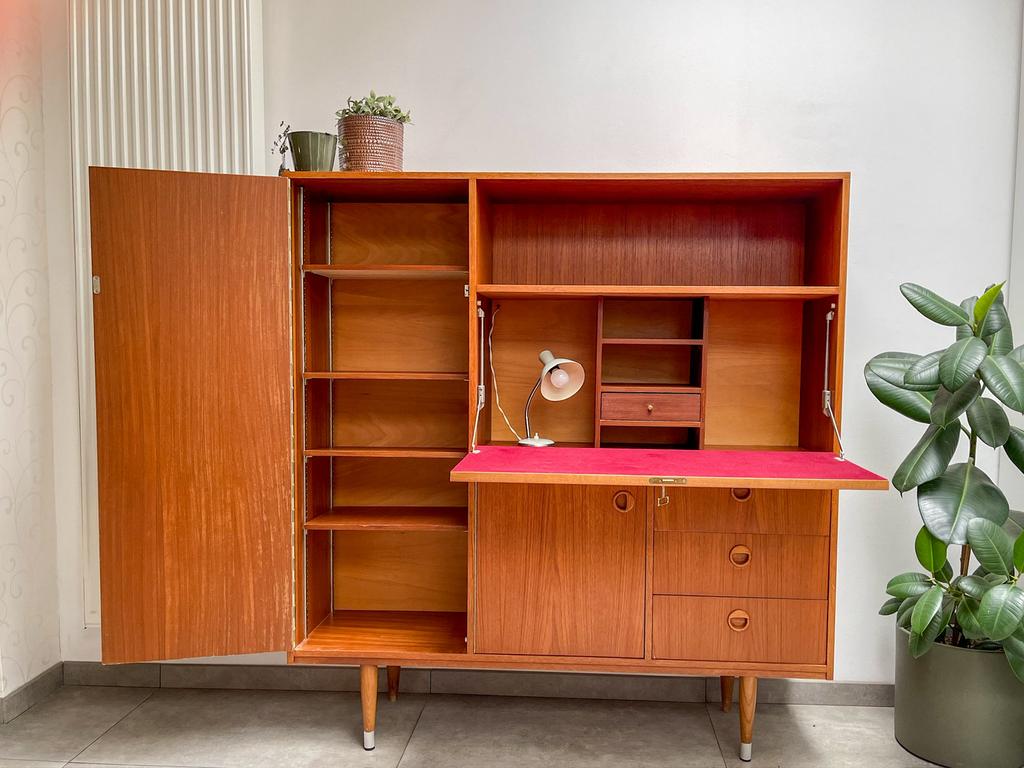 Retro vintage kast secretaire, Ophalen, Zo goed als nieuw