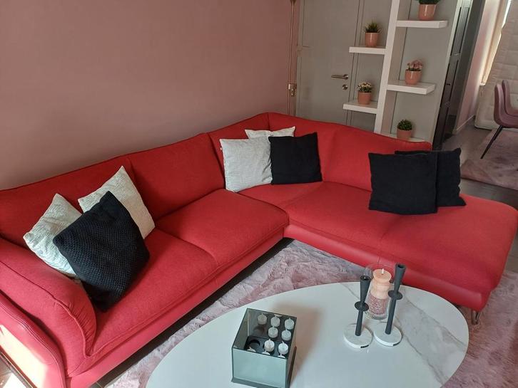 Hoeksofa - XCOOON, Huis en Inrichting, Zetels | Complete zithoeken, Zo goed als nieuw, Leer, Stof, Ophalen