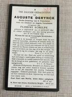 Oorlogsslachtoffer A.Derynck Izegem +1918 (Schelpe) WOI, Envoi, Image pieuse