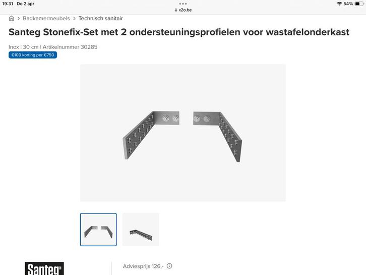 Santeg StoneFix steunset voor onderbouwkasten, Doe-het-zelf en Bouw, Overige Doe-Het-Zelf en Bouw, Nieuw, Ophalen