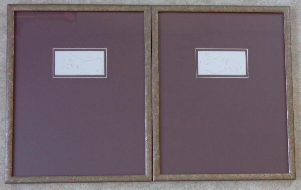 MARGOT KLINGENBERG / LOT 2 STUKS / ORIGINEEL / 46x36cm KADER, Enlèvement ou Envoi