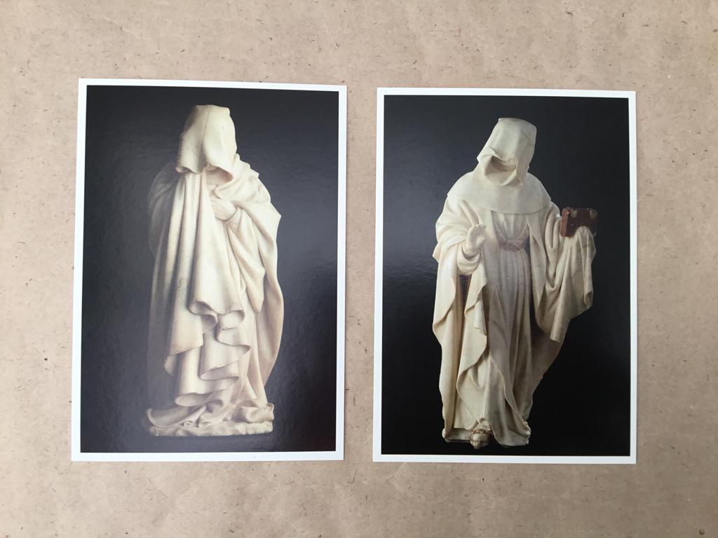 Twee postkaarten Claus Sluter & Jean de la Huerta, Ophalen of Verzenden, 1980 tot heden, Ongelopen, Cultuur en Media