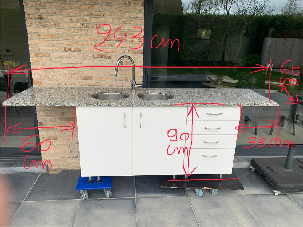 Keukenelement, Maison & Meubles, Cuisine | Cuisines complètes, Utilisé, Granit ou Pierre, Enlèvement