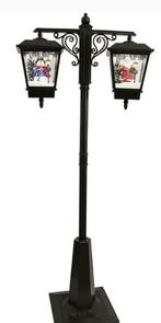 Dubbele kerstlantaarn met sneeuweffect, Tuin en Terras, Ophalen, Zo goed als nieuw, Led