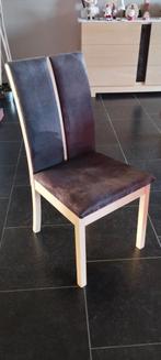 6 chaises Chêne blanchi nubuck anthracite, Tissus