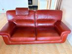 Lederen 2-zitsbank - 2 stuks (Salon), Maison & Meubles, Quatre personnes ou plus, Banc droit, Comme neuf, Enlèvement