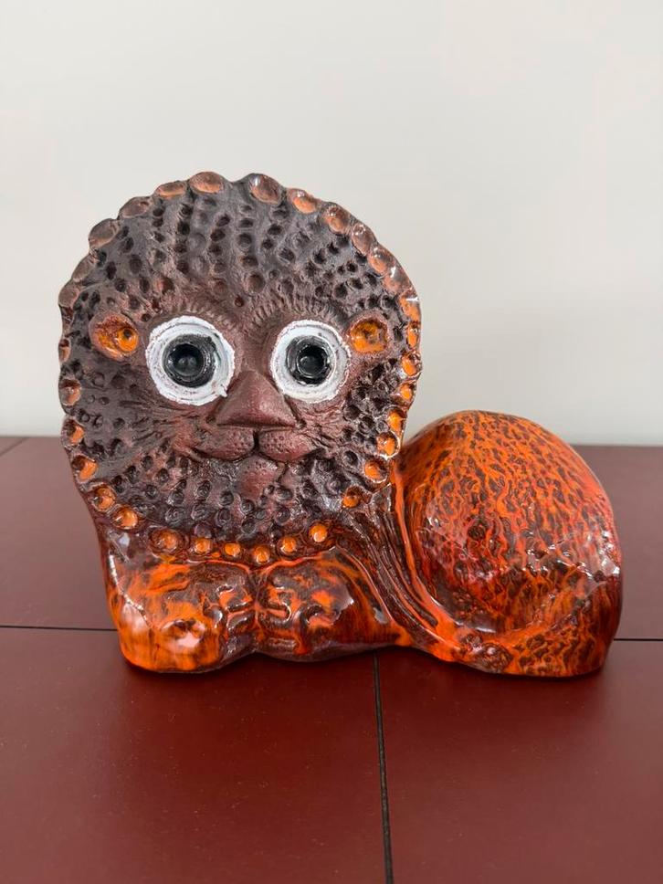 Rare lion en céramique Perignem (Vandeweghe)des années 60/70, Antiquités & Art, Antiquités | Céramique & Poterie, Enlèvement