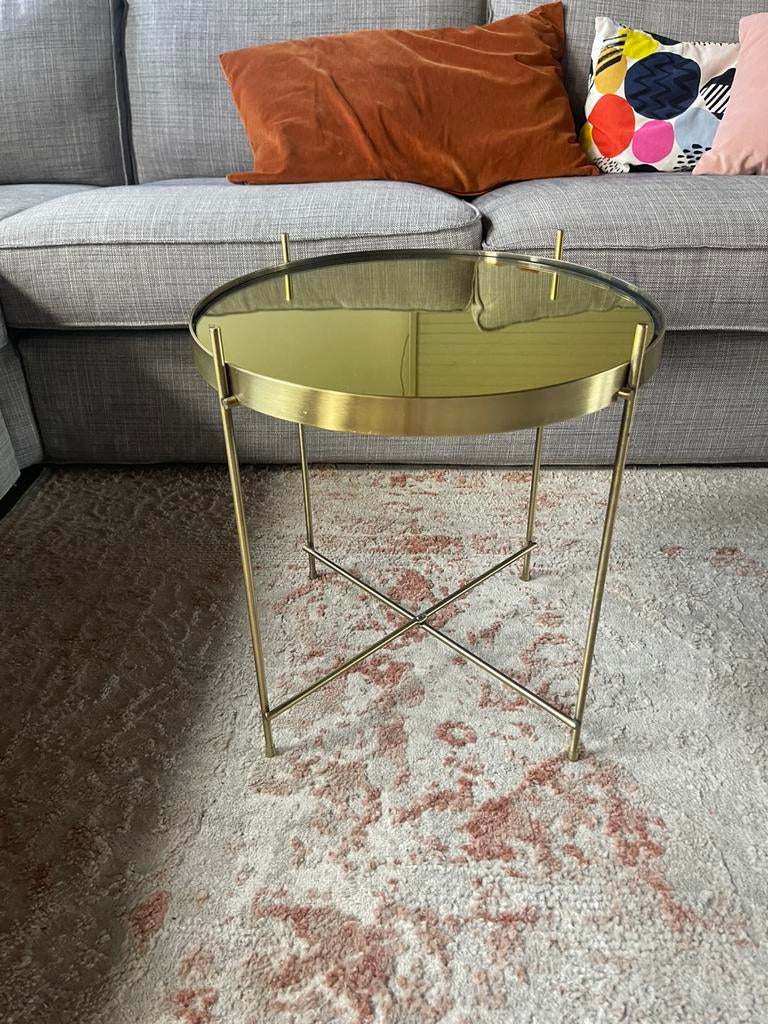 Zuiver Cupid bijzet tafel Goud, Huis en Inrichting, Tafels | Bijzettafels, Ophalen, Gebruikt, Rond