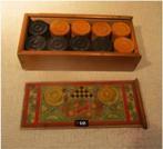 Vieilles tranches de barrage en bois dans une boîte en bois, Enlèvement ou Envoi