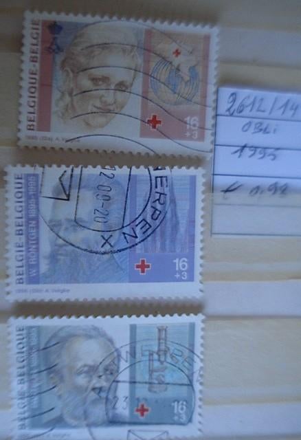 Belgique n  2612/14 (O), Sans enveloppe, Affranchi, Croix-Rouge, Envoi