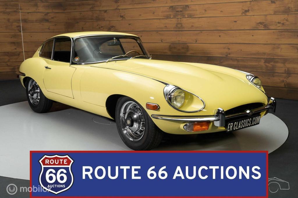 Jaguar E-Type Coupe Series 2 | 1970 | Route 66 Auctions, Auto's, Zwart, Bedrijf, Handgeschakeld, Overige carrosserie