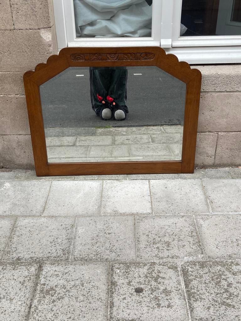 Antieke spiegel, Antiek en Kunst, Ophalen, Rechthoekig