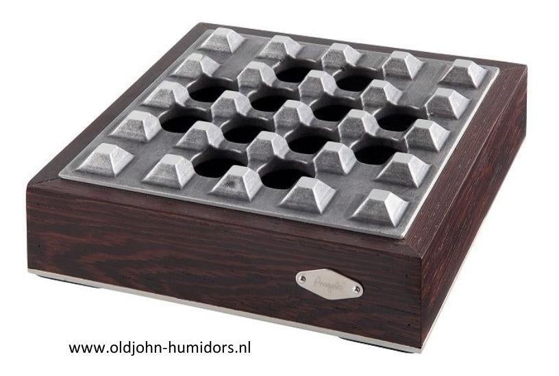 ANGELO SIGAARASBAK 18 x 18  x5 cm PREMIUM HOUT METAAL  sab07, Verzenden, Nieuw, Asbak