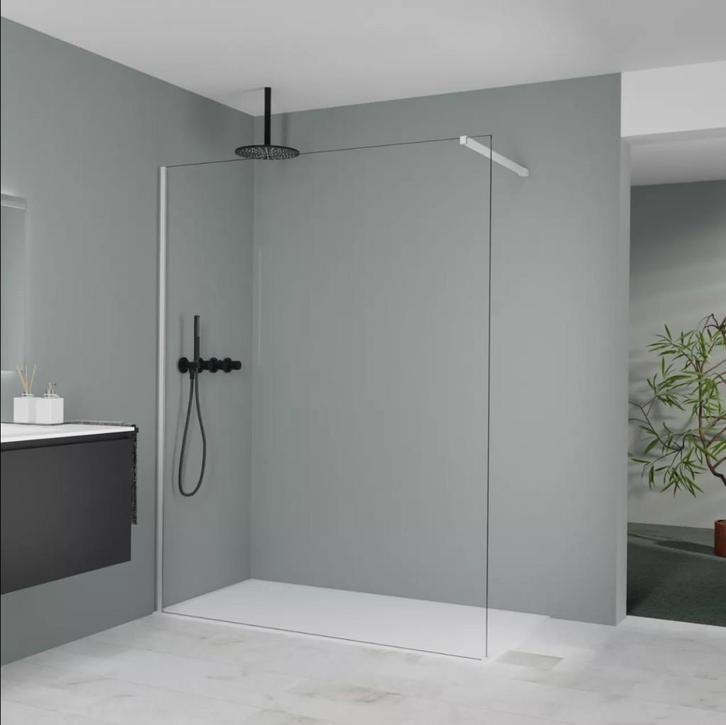 Douche wand inloop douche Novellini L160 H195 Helderglas, Doe-het-zelf en Bouw, Sanitair, Nieuw, Douche, Glas, Ophalen