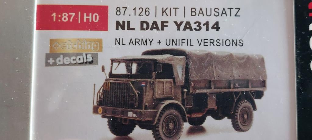 H0LK 0307 DAF 126, 314, 328 LEGERVOERTUIGEN KIT 1/87, Ophalen of Verzenden, Nieuw, Bus of Vrachtwagen, Overige merken