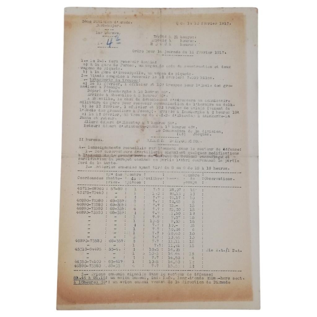 Armée belge - Ordre quotidien et renseignement - 1917, Enlèvement ou Envoi, Armée de terre, Autres types