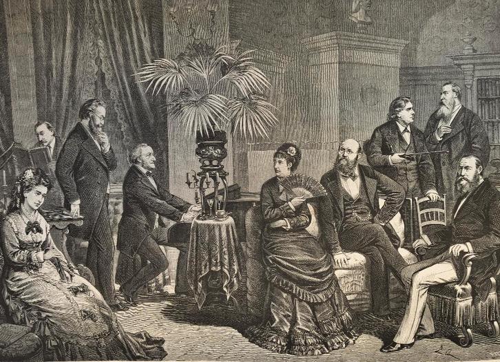 Ein Abend bei Richard Wagner - Une soirée avec R. Wagner, Antiquités & Art, Art | Eaux-fortes & Gravures, Enlèvement ou Envoi