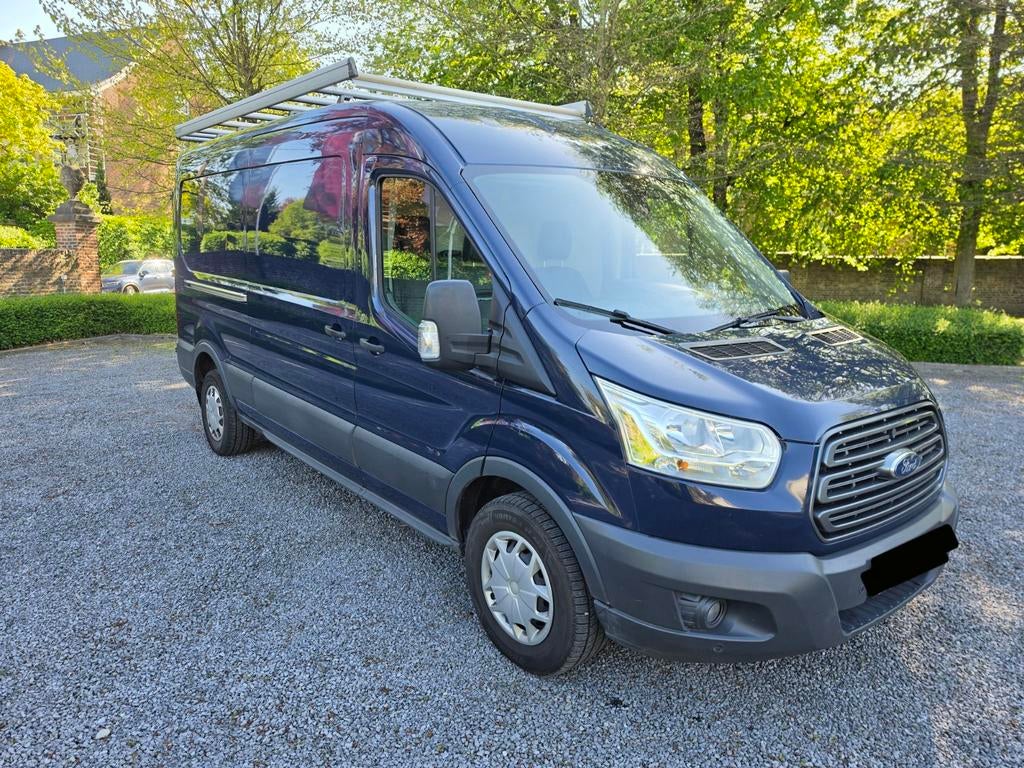 Ford Transit L3H2 2018 – 2.0 EcoBlue – 170 PK – 134.000 km, Auto's, Voorwielaandrijving, 1995 cc, 4 cilinders, Blauw