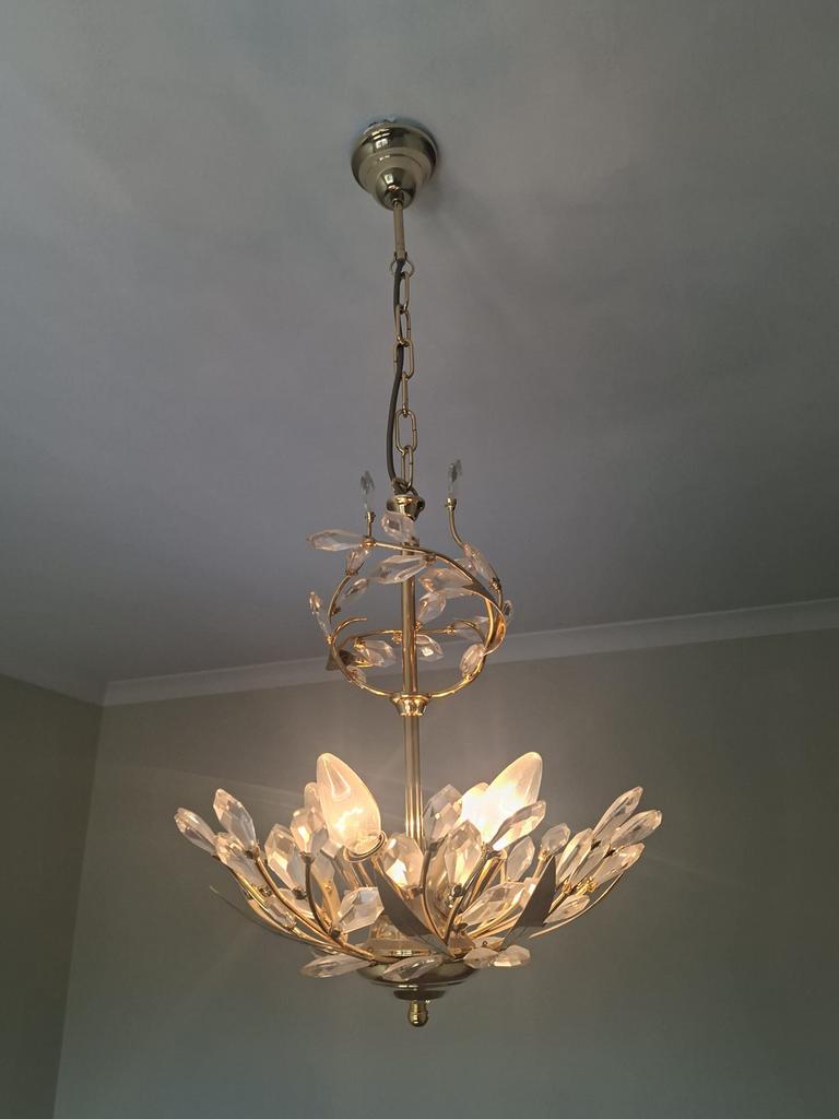 Mooie vintage luster, Huis en Inrichting, Lampen | Kroonluchters, Ophalen, Zo goed als nieuw