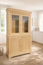 Vitrine Louis Philippe en chêne aerogommé, Enlèvement, Comme neuf, Chêne, Avec porte(s)