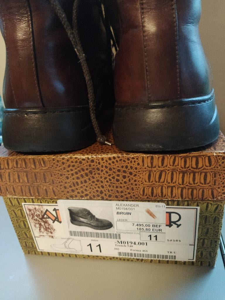 bottines/veterboots - leder - Alexander maat 11/ heren, Enlèvement ou Envoi, Comme neuf, Brun, Bottes