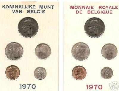 Belgique : Set de l'année 1970 FR + VL (10 pièces) = rare, Envoi, Monnaie en vrac